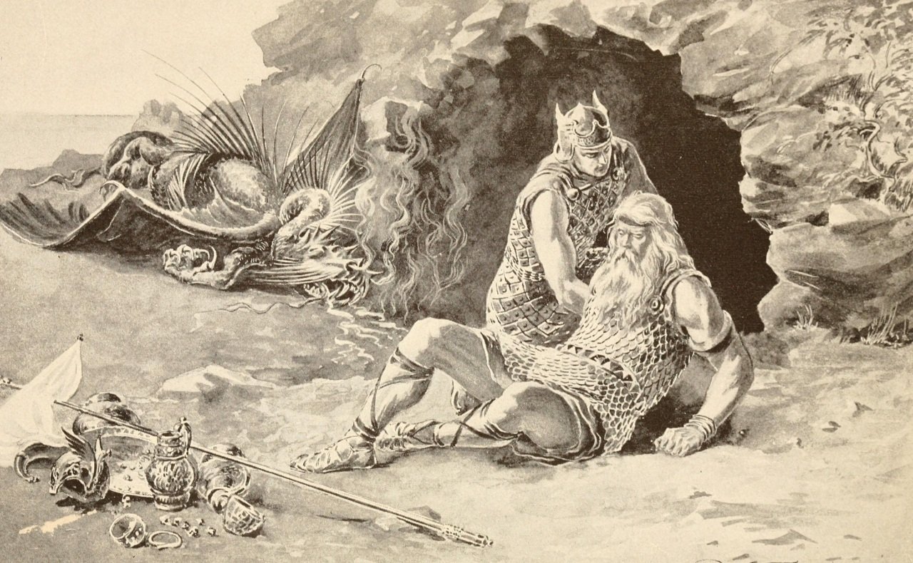 বেউলফের মৃত্যুর চিত্রণ