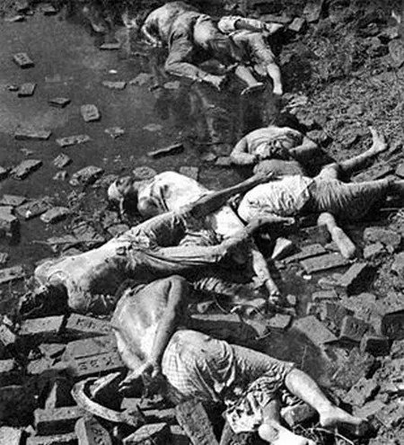 ১৯৭১ সালে বাঙালি জাতীয়তাবাদী বুদ্ধিজীবীদের মরদেহ - ছবি সৌজন্যে রশীদ তালুকদার