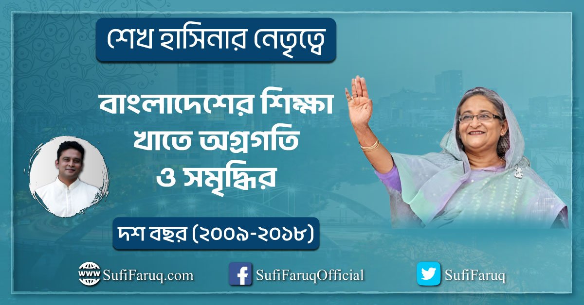 শেখ হাসিনার নেতৃত্বে "বাংলাদেশের শিক্ষা" খাতে অগ্রগতি ও সমৃদ্ধির দশ বছর (২০০৯-২০১৮)