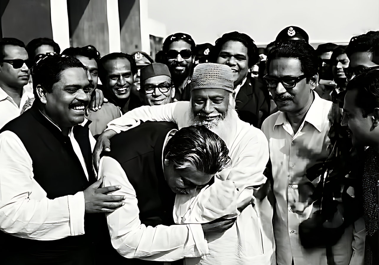 বঙ্গবন্ধু ও মাওলানা ভাসানী হুজুর - ১৯৭৫ সালের ৮ মার্চ